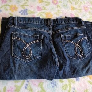 Calvin Klein mid rise cropped capri jeans Women's Size 10 33W 16L Stretch